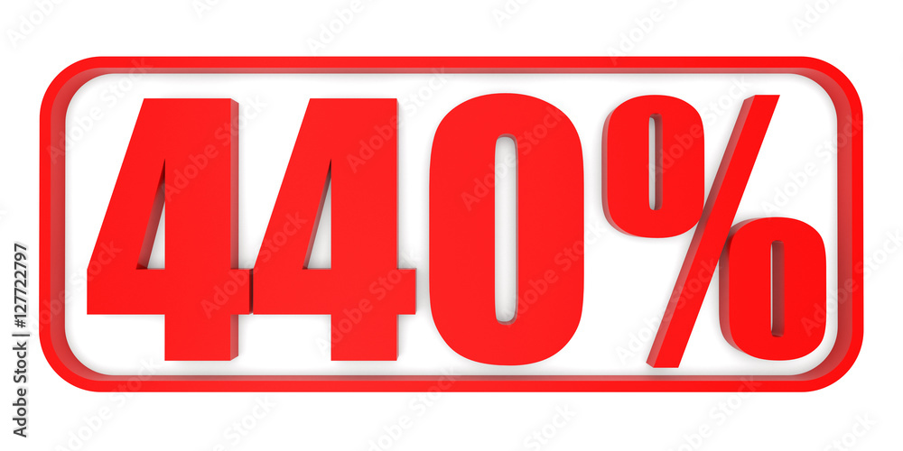 Discount 440 percent off. 3D illustration. Discount 440 percent off. 3D illustration.