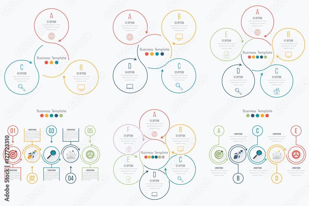 Set with infographics