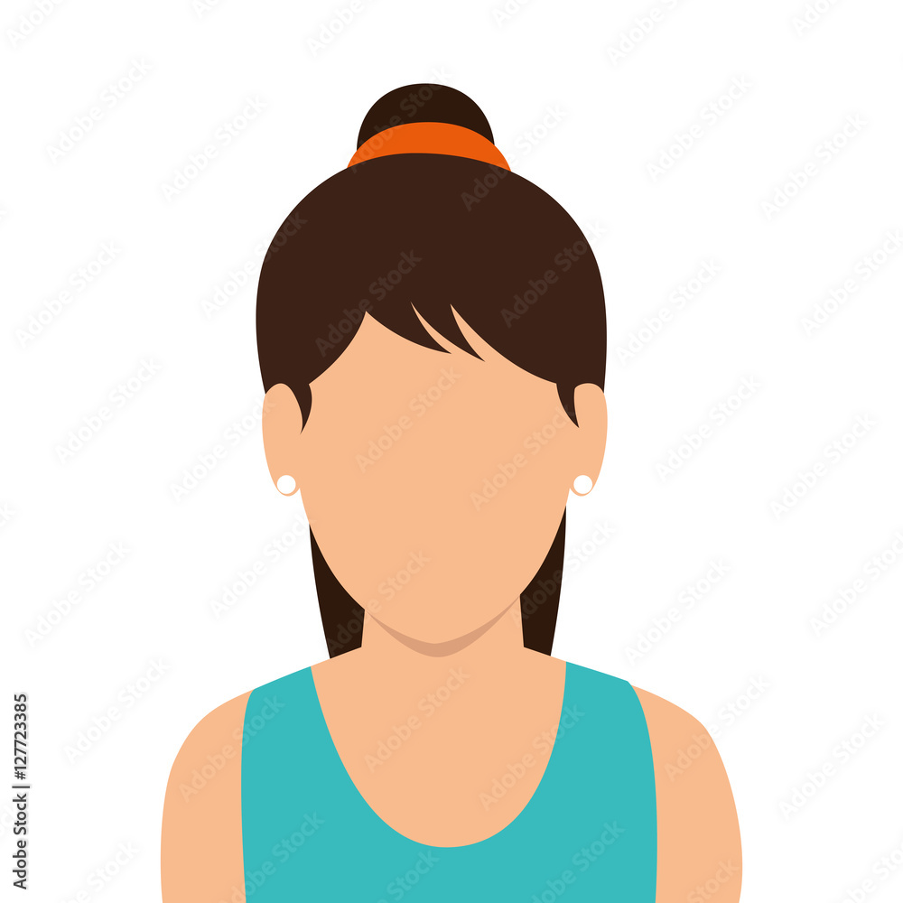 young woman avatar character vector illustration design