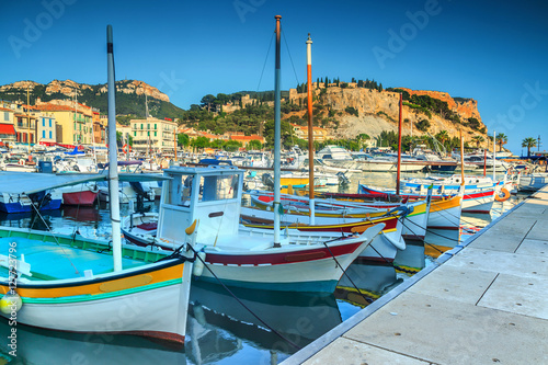Spectacular harbor with Cap Canaille cliffs,France,Europe