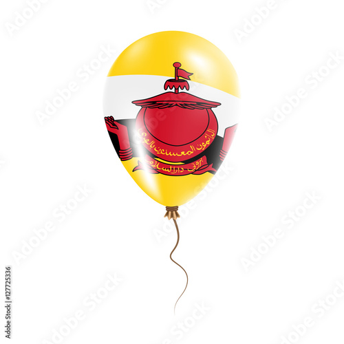 Brunei Darussalam balloon with flag. Bright Air Ballon in the Country National Colors. Country Flag Rubber Balloon. Vector Illustration.