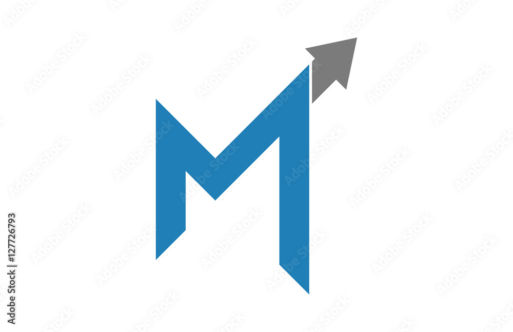 logo letter m up arrow graph chart Stock Vector | Adobe Stock