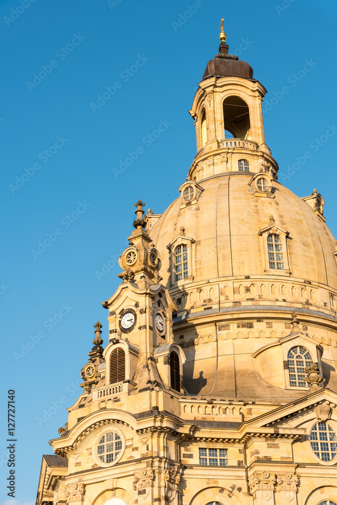 Detail of the famous Church of our Lady in Dresden, Germany