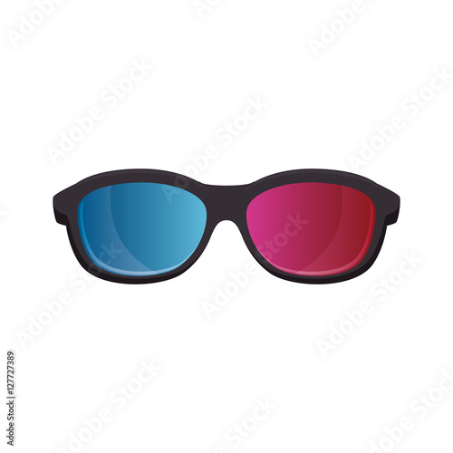 glasses 3d cinema icon vector illustration design