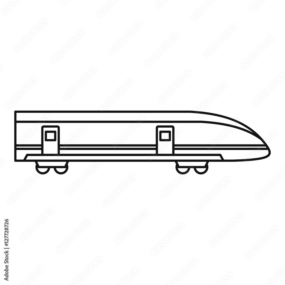 Modern high speed train icon. Outline illustration of high speed train vector icon for web design