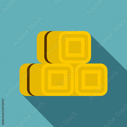 Hay bundles icon. Flat illustration of hay vector icon for web design