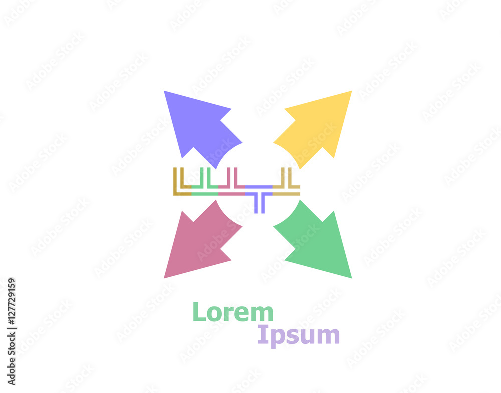 Abstract logo design template. Science technology, Teamwork, Social Network, Community.