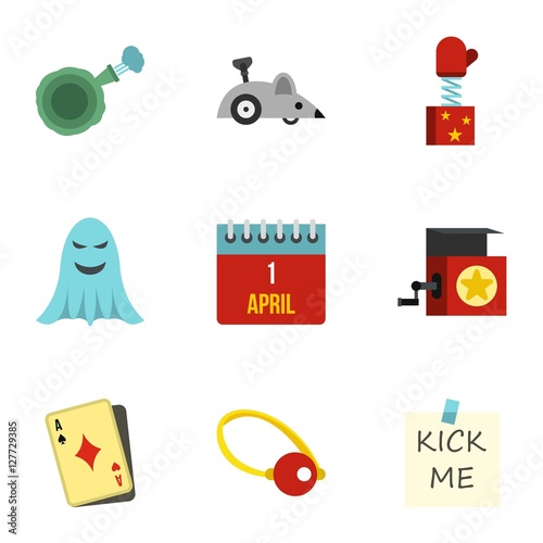 Jocularity icons set. Flat illustration of 9 jocularity vector icons for web