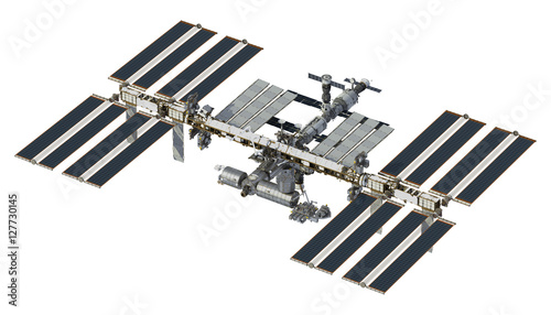 Fototapeta Naklejka Na Ścianę i Meble -  International Space Station On White Background
