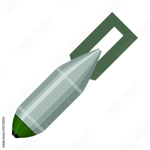 Military aerial bomb icon in cartoon style isolated on white background. Military and army symbol stock vector illustration