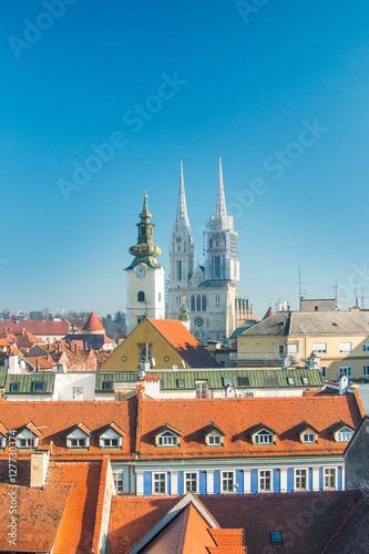 Wallpaper Mural     Cathedral in Zagreb, Croatia, view from Upper town  Torontodigital.ca