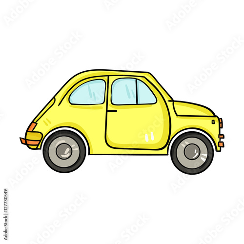 Italian retro car from Italy icon in cartoon style isolated on white background. Italy country symbol stock vector illustration.