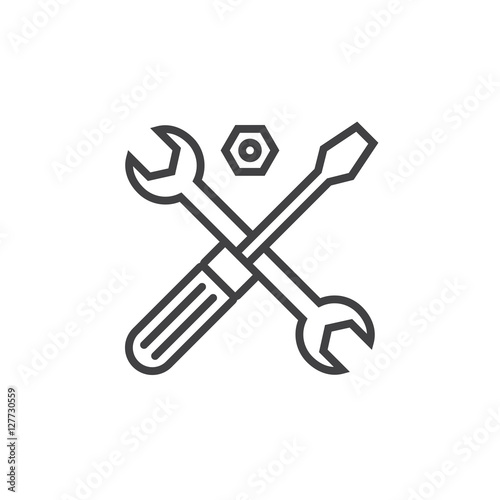 Technical support symbol. Tools line icon, outline vector sign, linear pictogram isolated on white. logo illustration