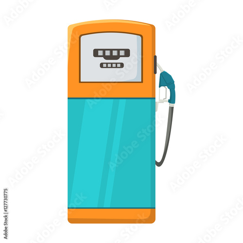 Fuel dispencer icon in cartoon style isolated on white background. Oil industry symbol stock vector illustration.