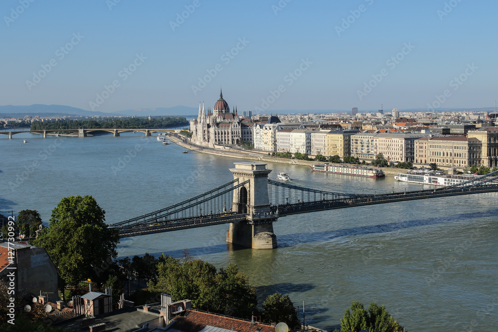 Sailing on the Danube river in Budapest