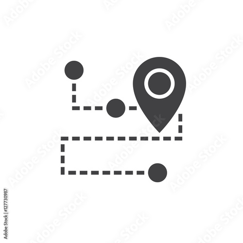 Track Shipment icon vector, filled flat sign, solid pictogram isolated on white, logo illustration photo