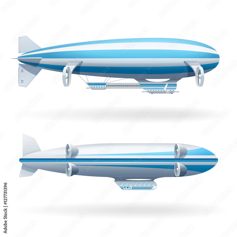 Fototapeta premium Zeppelin Icons Set Illustration