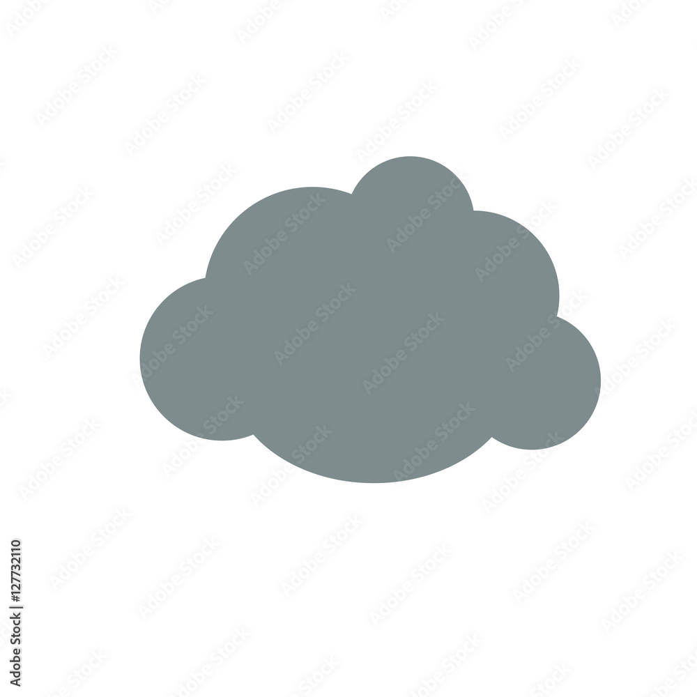 flat cloud weather icon on white background flat cloud weather icon on white background