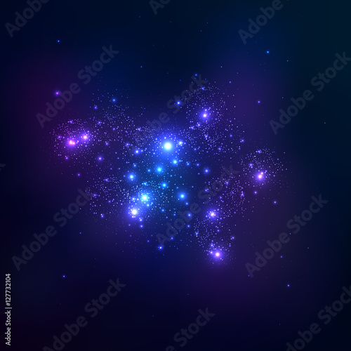 Vector space background. Star cluster.