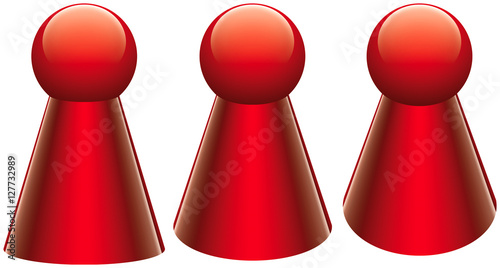 Angled Pawn Pieces for Boardgame