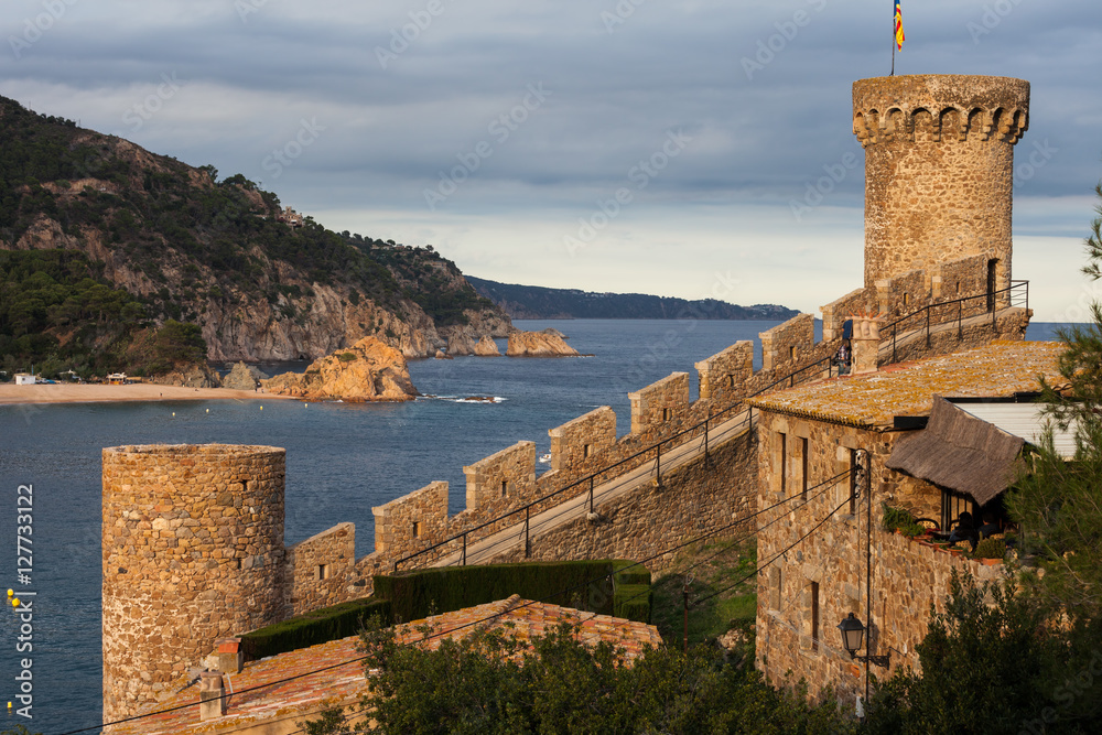 Towers and Battlement in Tossa de Mar in Spain