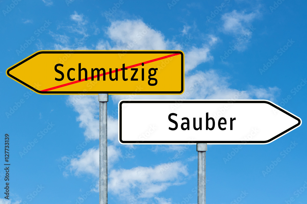 Wegweiser Schmutzig und Sauber Wegweiser Schmutzig und Sauber