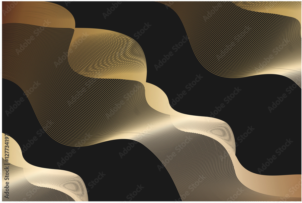 Vector abstract gray background with black and white waves
