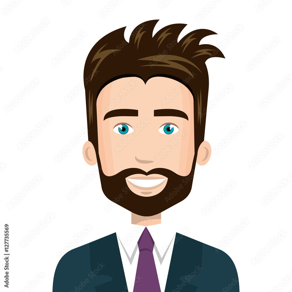 businessman character avatar icon vector illustration design
