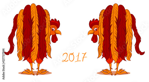 Red Rooster, symbol of 2017 on the Chinese calendar