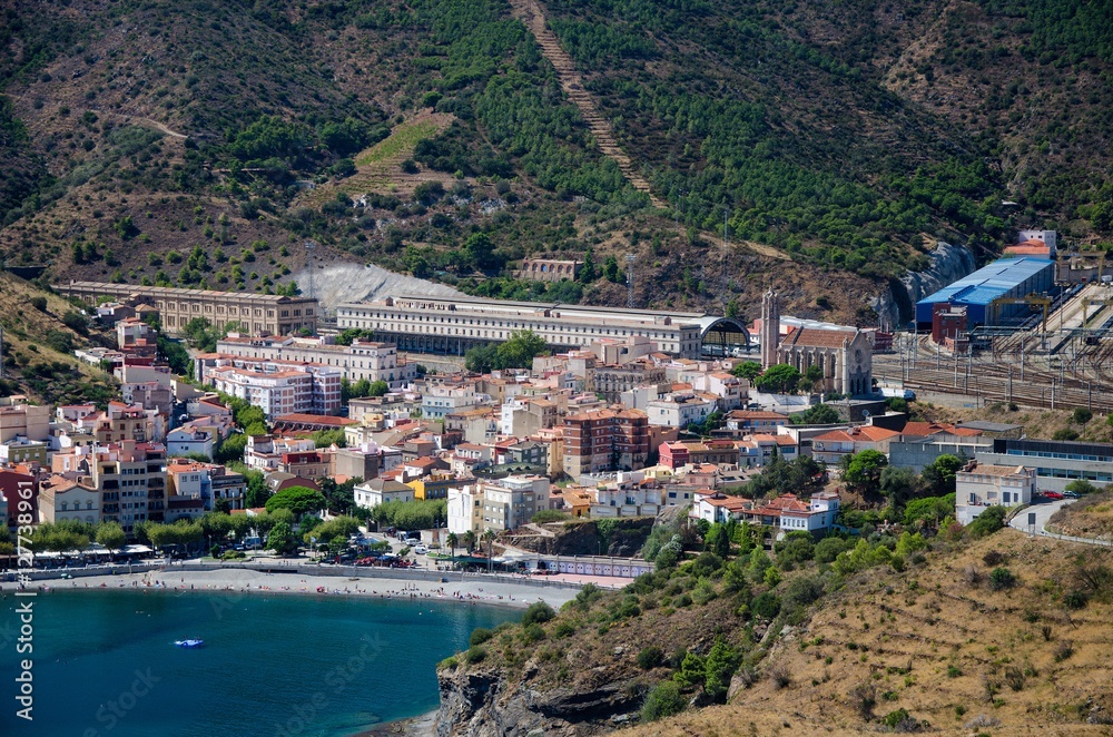 Panorama on a spanish town by the seaside
