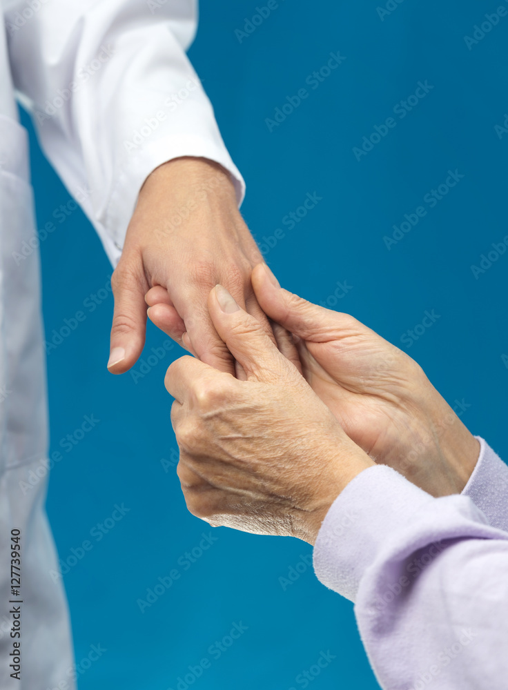 Women hand helping senior patient Women hand helping senior patient