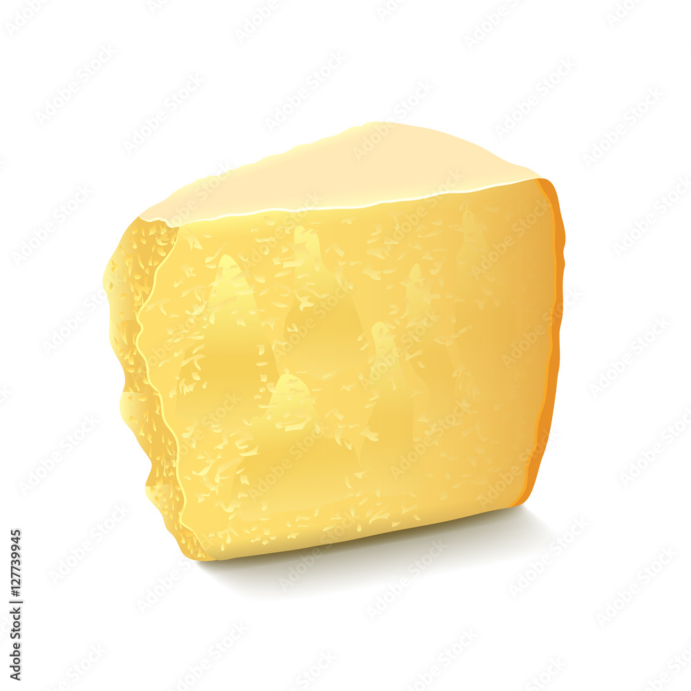 Parmesan cheese isolated on white vector