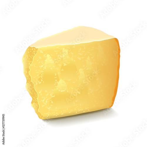 Parmesan cheese isolated on white vector photo