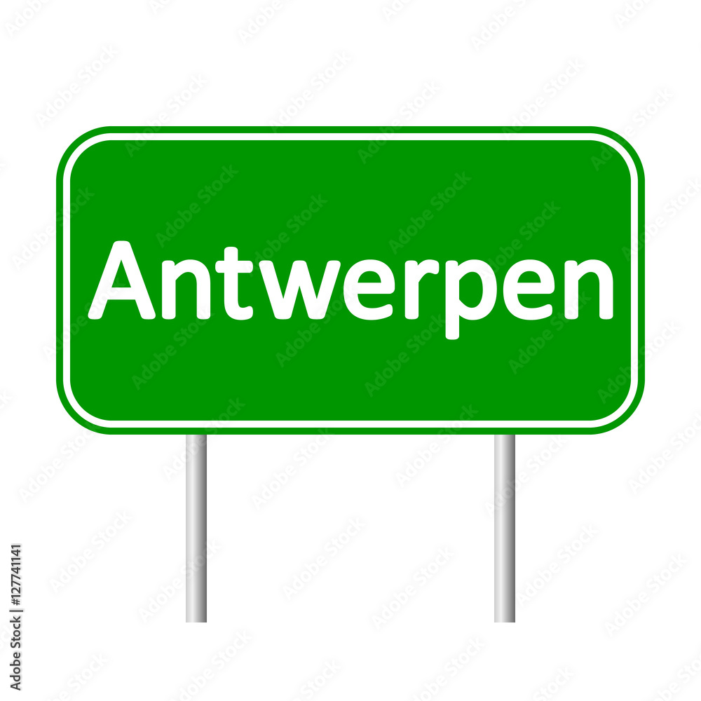 Antwerpen road sign isolated on white background. Antwerpen road sign isolated on white background.