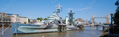 Vászonkép River Thames with HMS Belfast