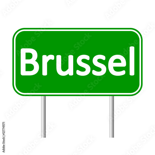 Brussel road sign isolated on white background.