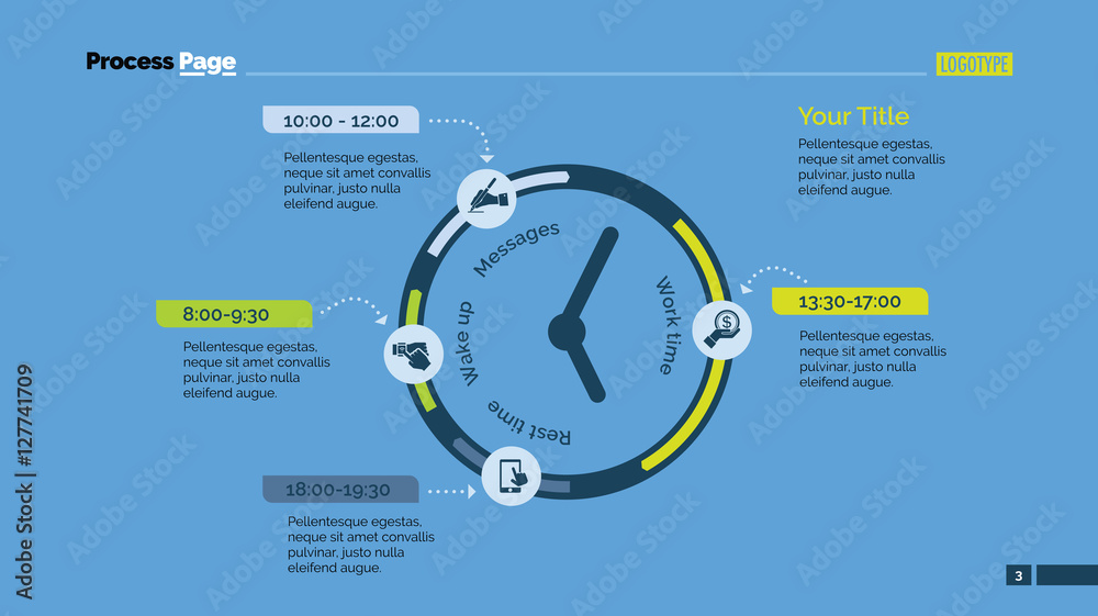 Clock Infographic Diagram Slide Template Stock Vector | Adobe Stock