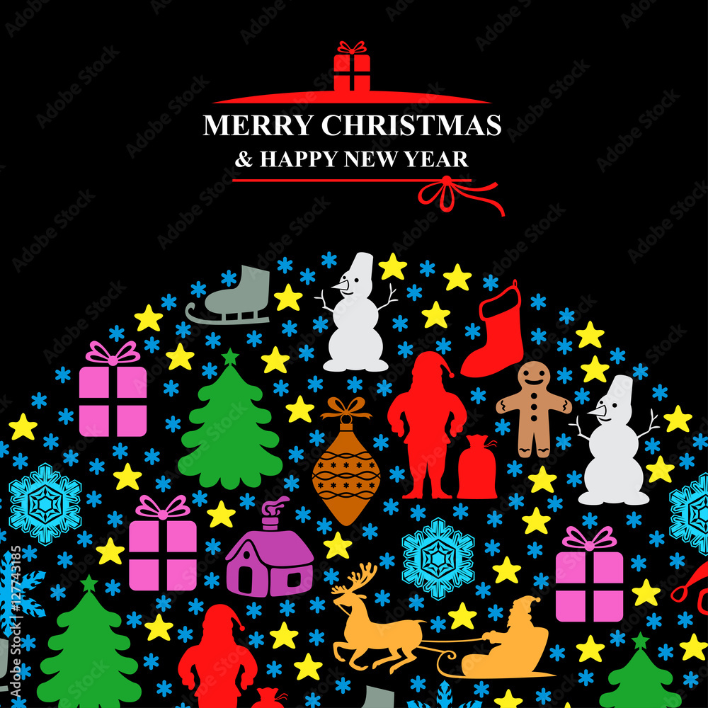 Obraz premium Christmas multicolor background