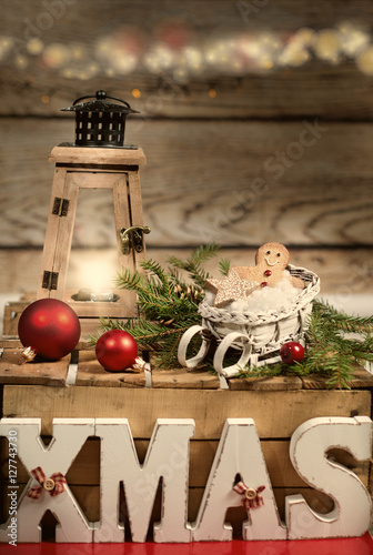  Christmas background with Christmas decoration