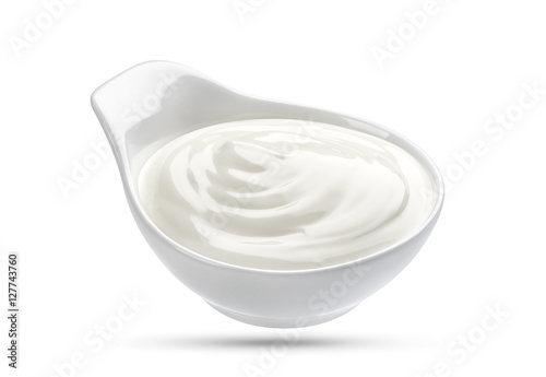 Sour cream isolated on white background