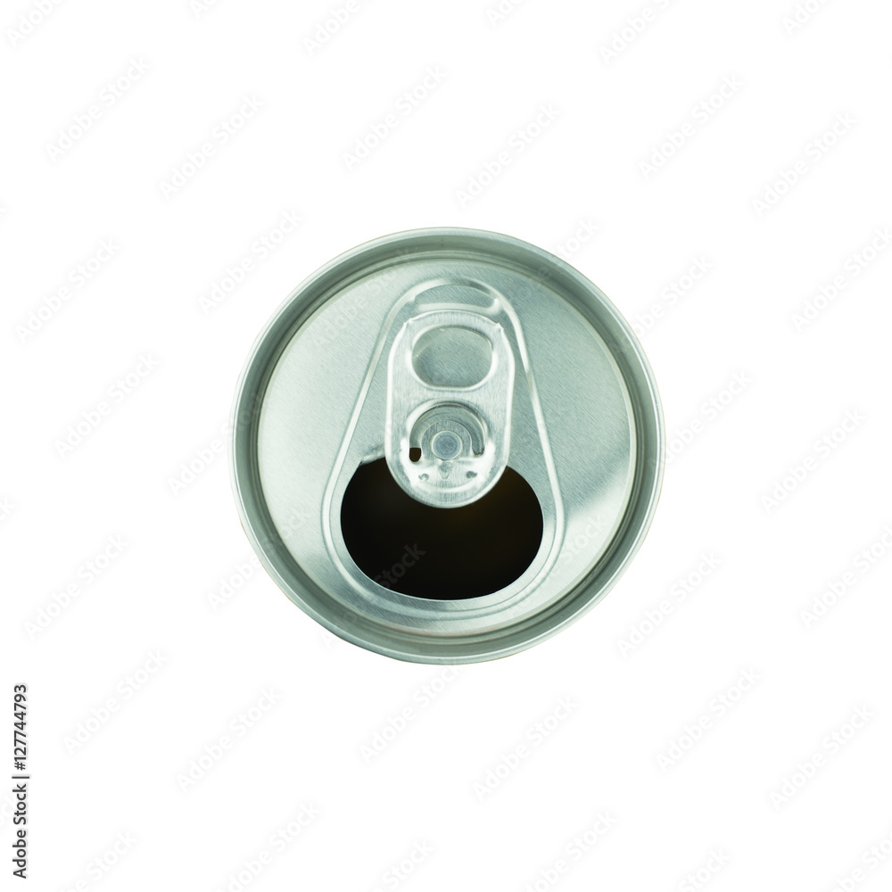 beer can on white background, view from the top beer can on white background, view from the top