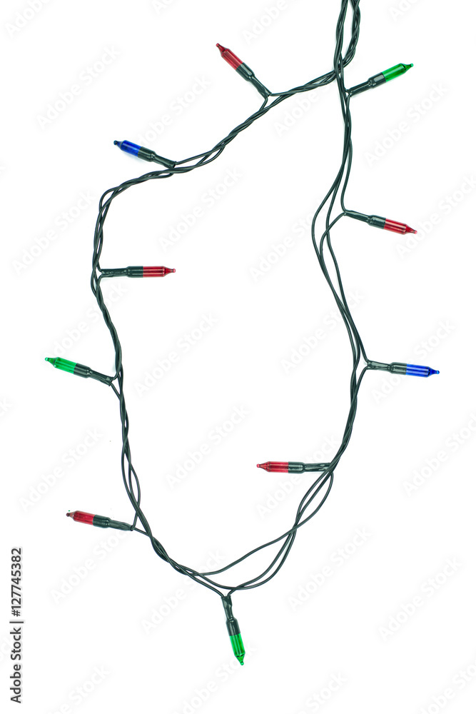 Fototapeta premium Christmas lights isolated on white