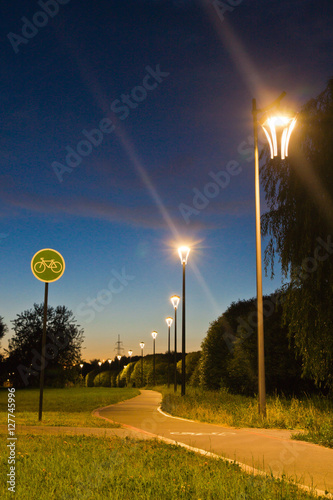 bike path in evening park