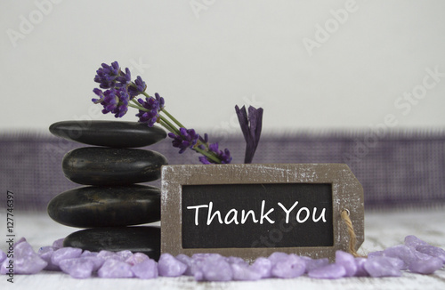 Thank you with hot stones and lavender