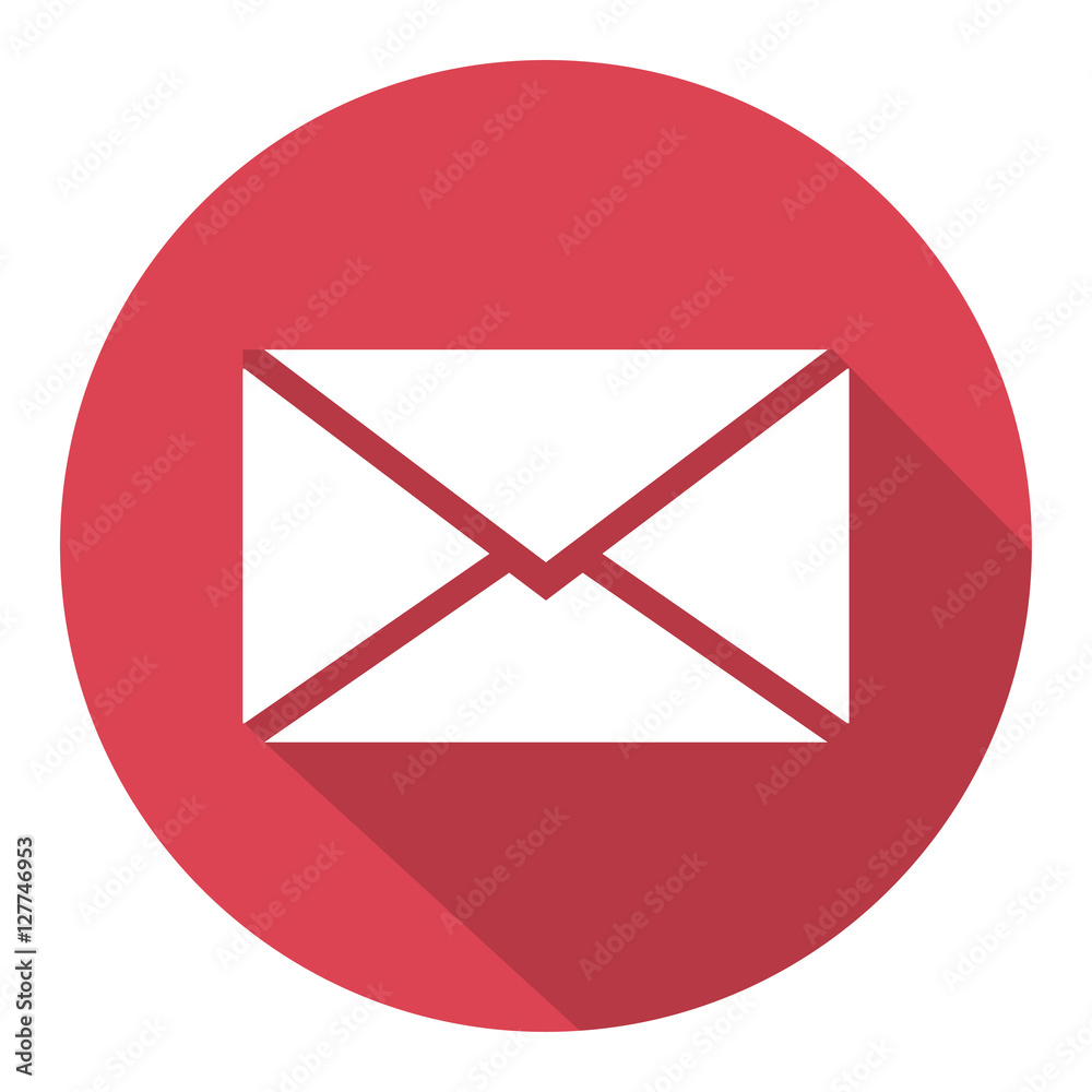 Envelope, mail long shadow flat icon vector illustration. Envelope, mail long shadow flat icon vector illustration.