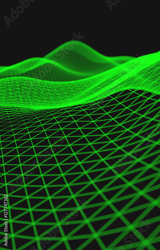 Wireframe - a skeletal three-dimensional model in which only lin
