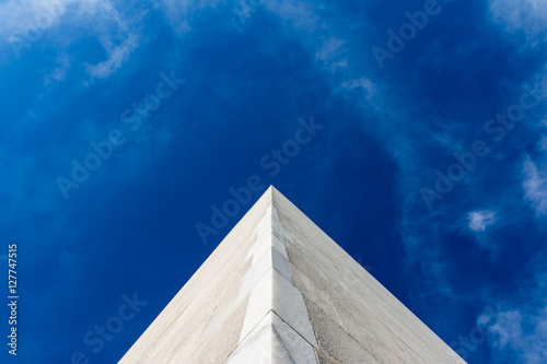 Corner Perpsective Washington Monument Blue Sky Empty Space Abst