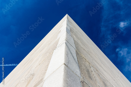 Corner Perpsective Washington Monument Blue Sky Empty Space Abst