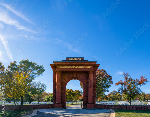 McClellan Gate Arlington National Cemetery Graves Blue Sky Dayti photo