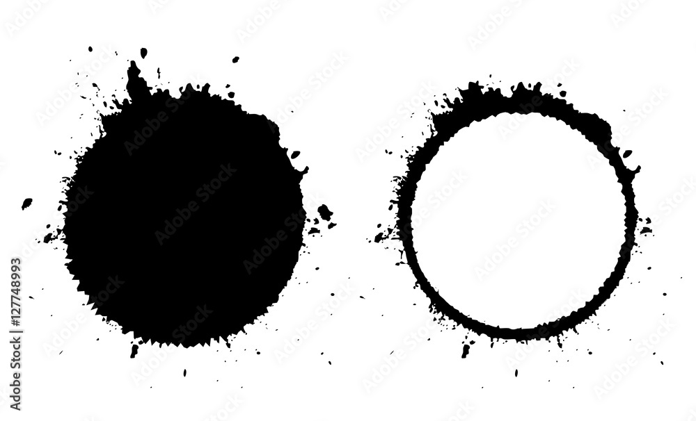 Grunge circle and blot icon